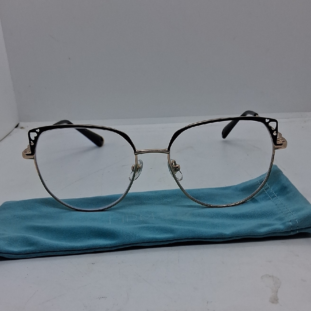 NWOT Rxable Womens Firmoo Judy 106 Black And Gold Eyeglass Frames
